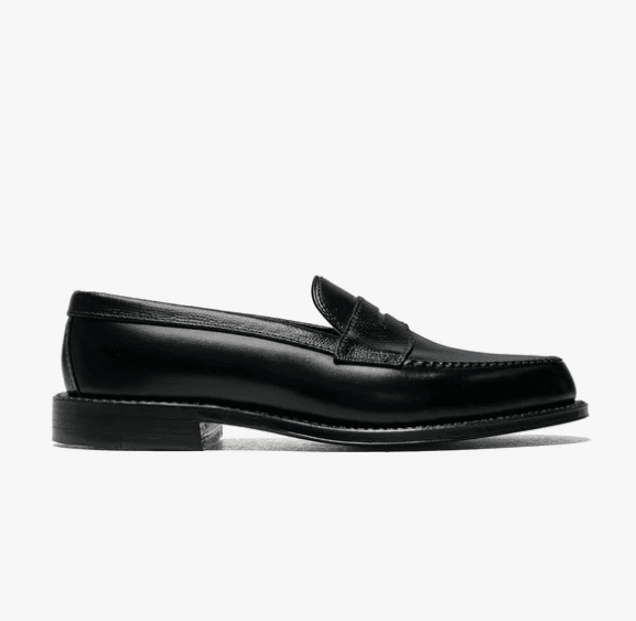 Penny Loafer Black Calfskin/Black Alpine Grain G2201の商品画像