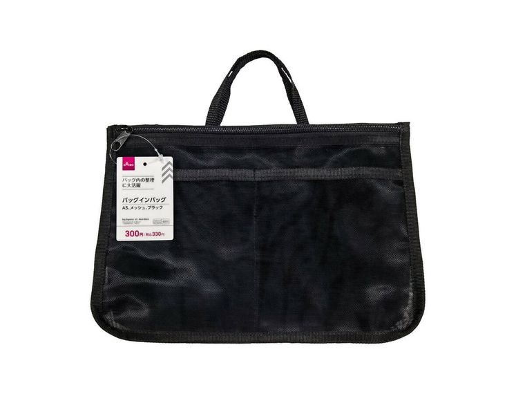 バッグインバッグ（Ａ５、メッシュ、ブラック）の商品画像