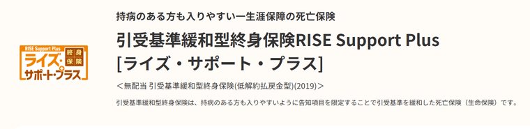 終身保険RISE Support Plus [ライズ・サポート・プラス]の商品画像